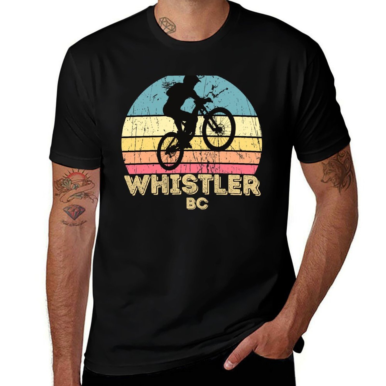 Mountain Biking Whistler - T-shirt da uomo per mountain bike