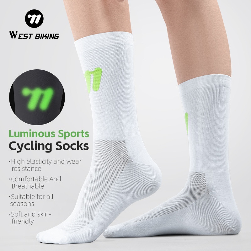 Mountain Biking Trails - Calzini da Ciclismo Luminosi WEST BIKING,